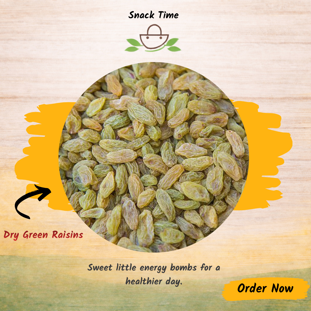 Green Raisins (Sundarkhani Kishmish) – Sweet, Soft & Natural