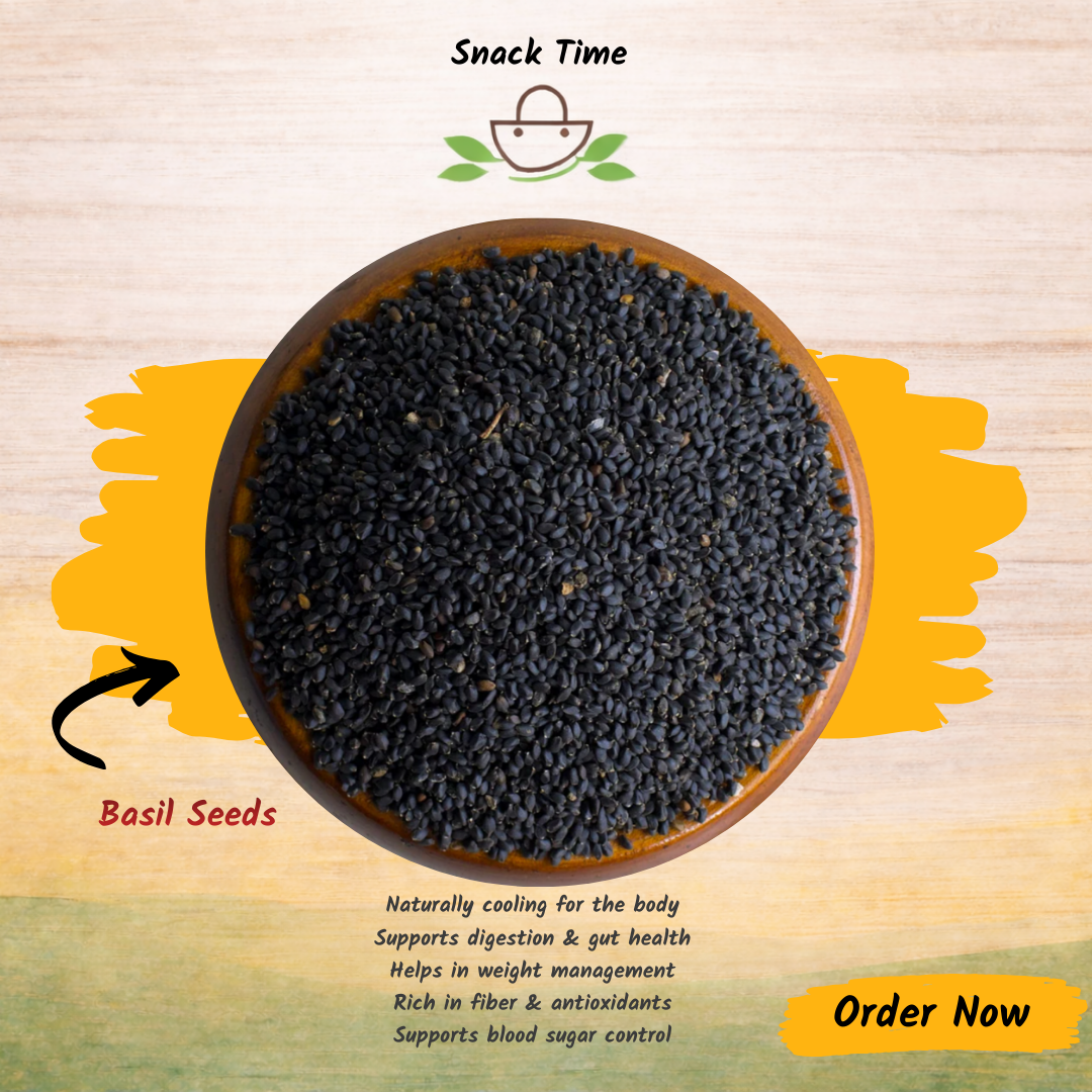 Basil Seeds (Sabja / Tukmaria) – Natural & Nutrient Rich