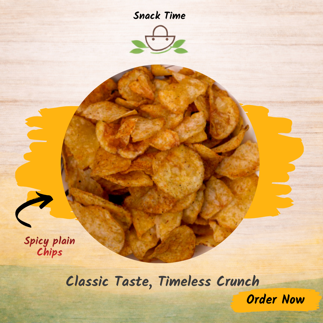 Plain Spicy Potato Chips – Crispy with a Spicy Kick | Snack Time