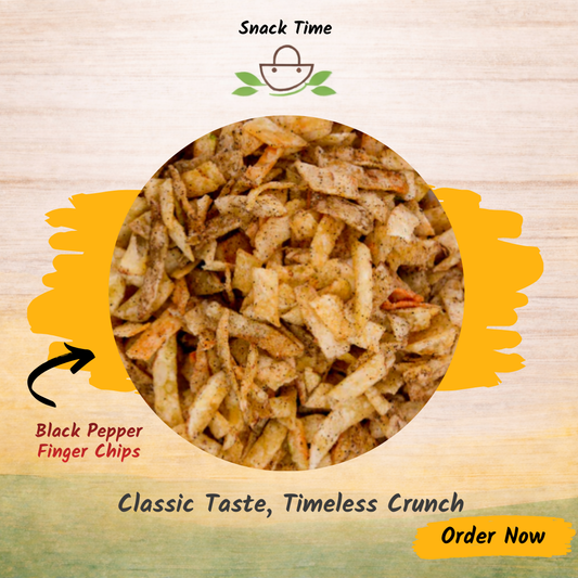 Black Pepper Finger Chips – Crispy & Peppery Potato Snacks
